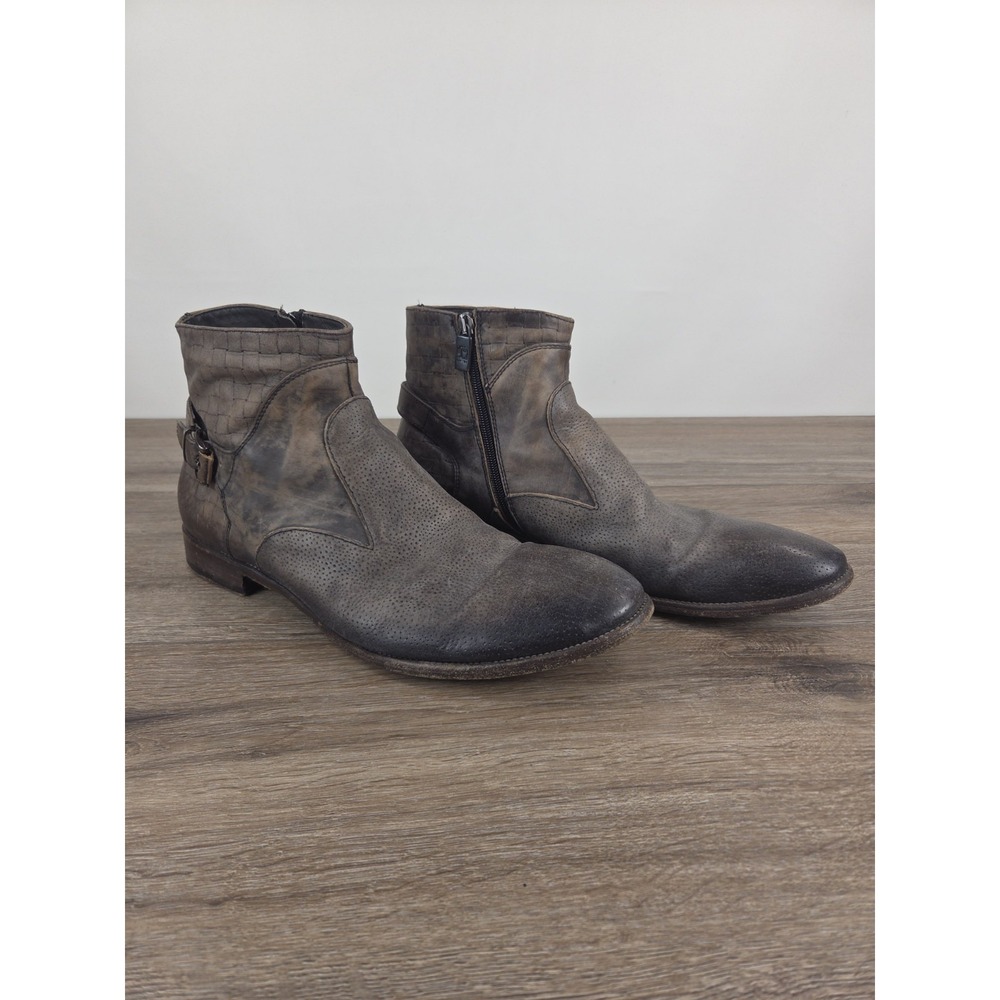 Jo Ghost Brown Leather Chelsea Boots Side Zipper Men's Size 45 EU Vero Cuoio